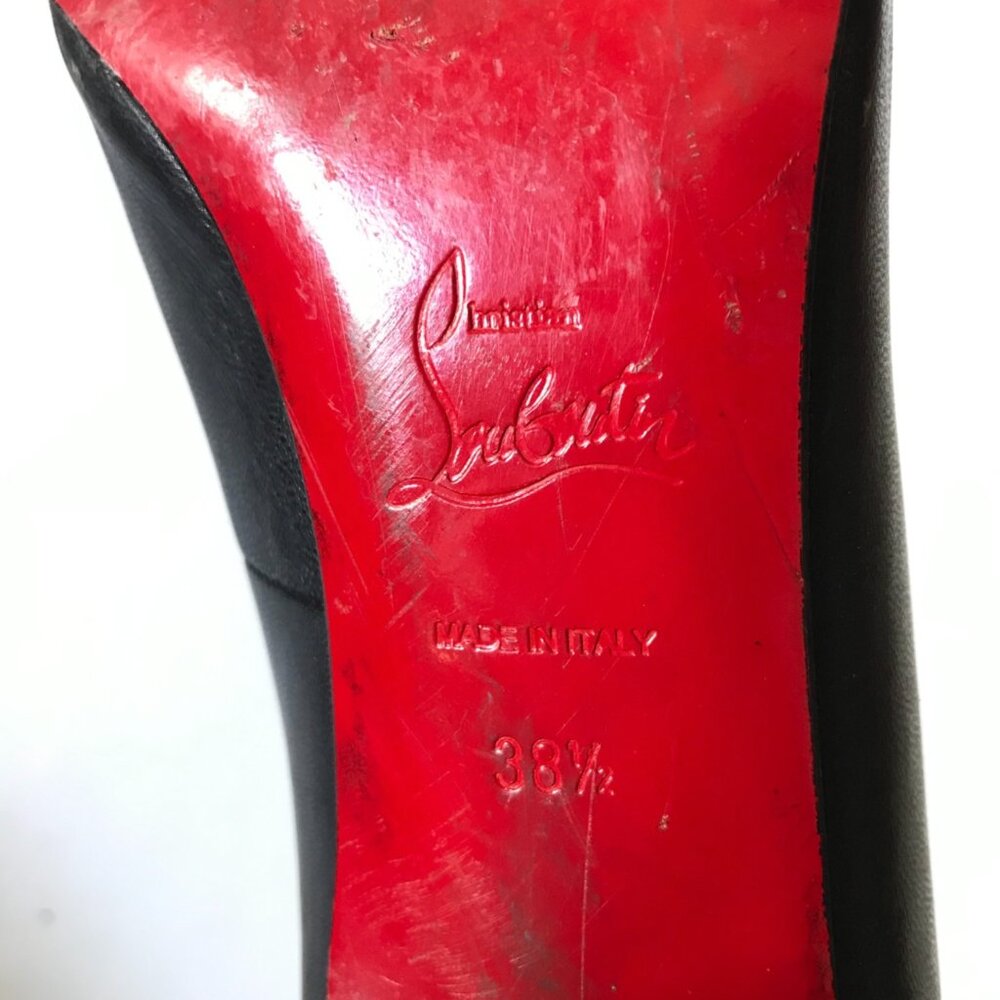 Christian Louboutin Geo Spike Pointed Toe Pumps Heels Womens 38.5 8.5 Black Stud - Picture 9 of 12